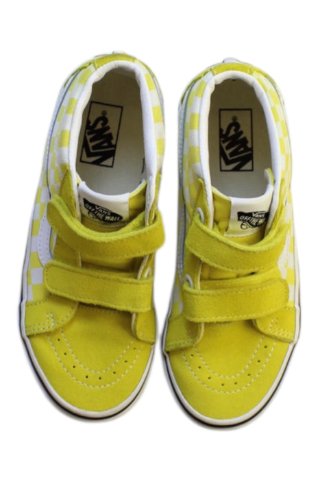 A Yellow Sneakers from Vans in size 7Y for girl. (Back View)