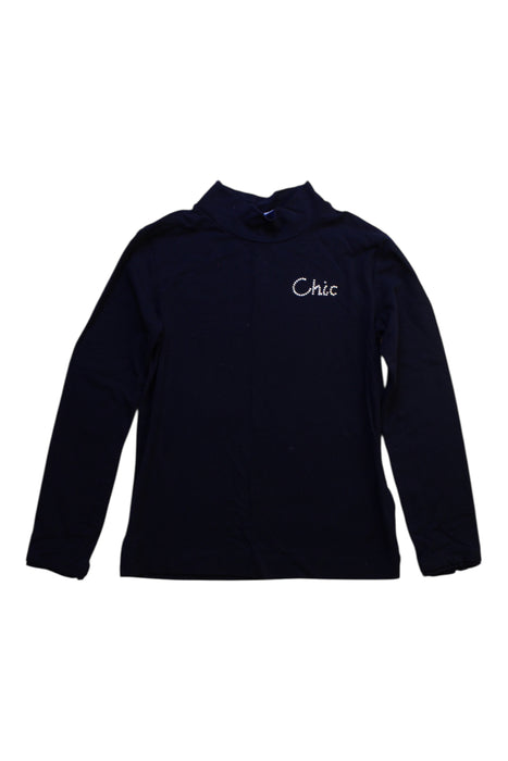 A Navy Long Sleeve Tops from Mayoral in size 6T for girl. (Front View)