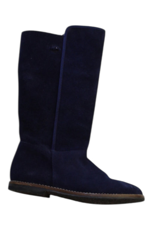 A Navy Winter Boots from Jacadi in size 5T for girl. (Front View)