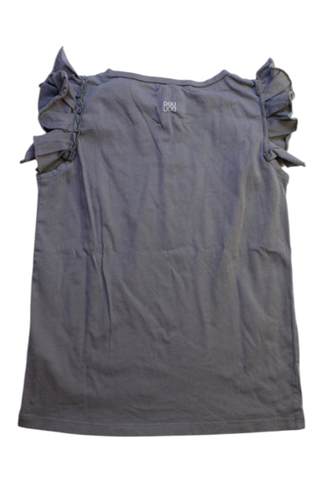 A Grey Sleeveless Tops from DOUUOD in size 6T for girl. (Back View)