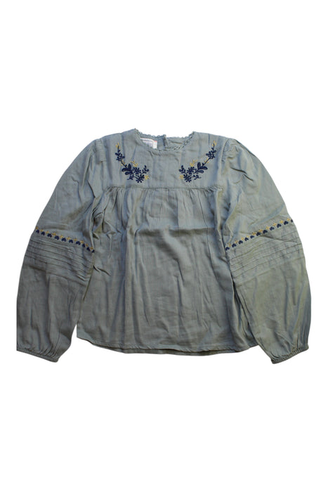 A Blue Long Sleeve Tops from Bonheur du Jour in size 6T for girl. (Front View)