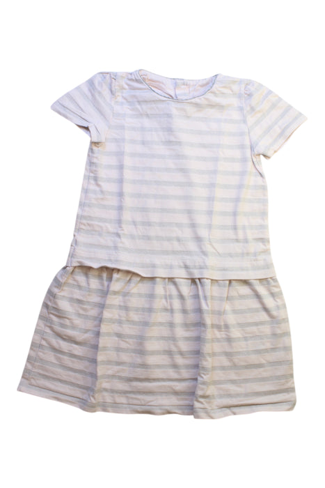 A White Short Sleeve Dresses from The Little White Company in size 5T for girl. (Front View)