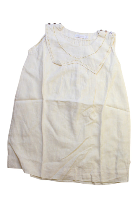 A Ivory Sleeveless Dresses from Les Enfantines in size 6T for girl. (Front View)