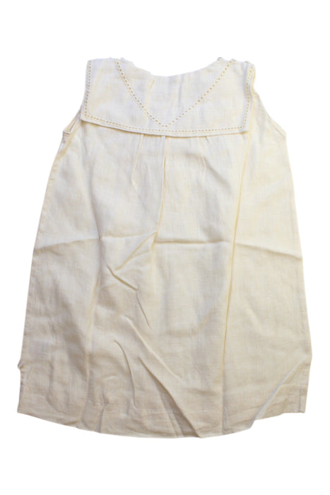 A Ivory Sleeveless Dresses from Les Enfantines in size 6T for girl. (Back View)