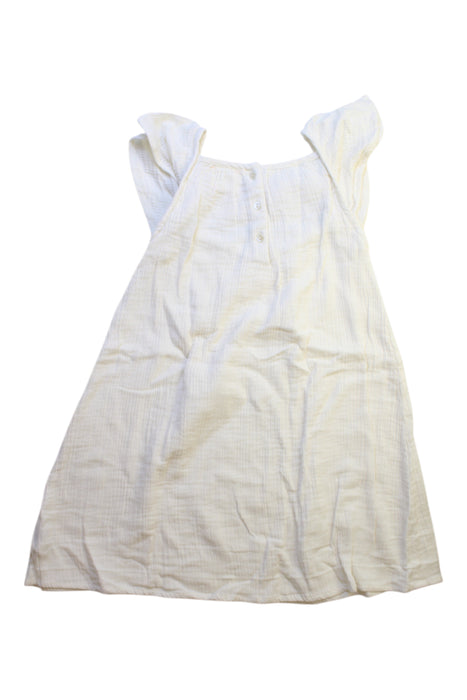 A White Sleeveless Dresses from Bonheur du Jour in size 6T for girl. (Back View)