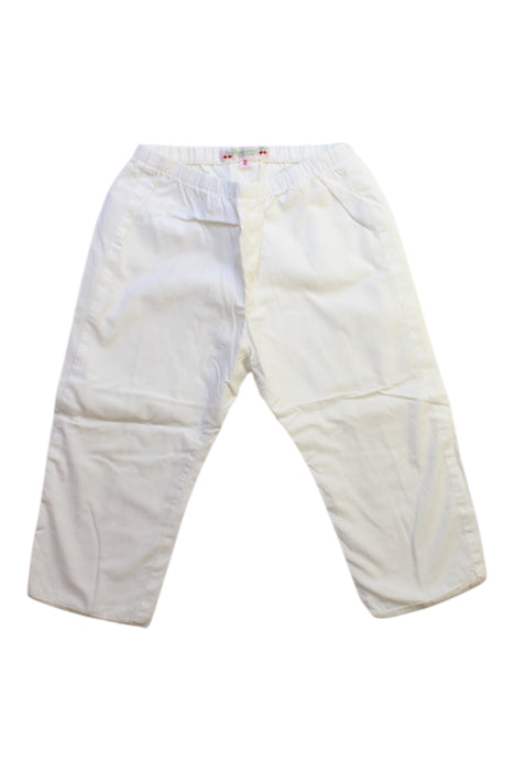 A White Casual Pants from Bonpoint in size 2T for girl. (Front View)