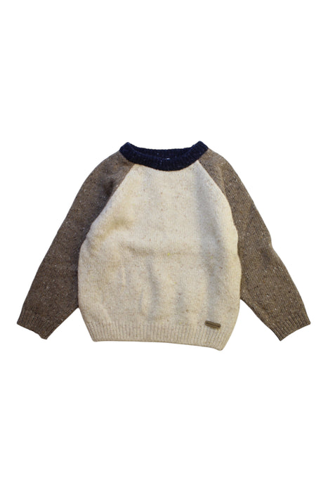 A Beige Knit Sweaters from Laranjinha in size 4T for girl. (Front View)