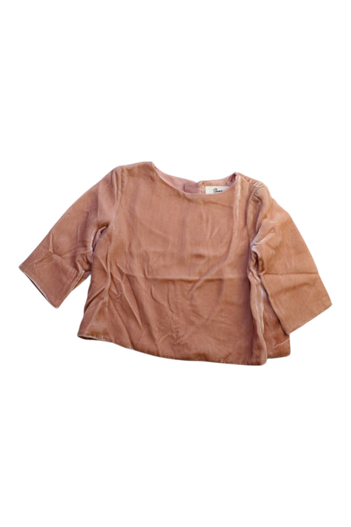 A Peach Long Sleeve Tops from Bonpoint in size 4T for girl. (Front View)
