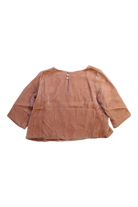 A Peach Long Sleeve Tops from Bonpoint in size 4T for girl. (Back View)