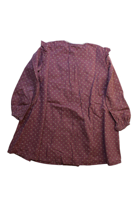 A Burgundy Long Sleeve Dresses from Laranjinha in size 5T for girl. (Back View)