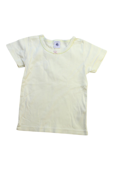 A White Short Sleeve T Shirts from Petit Bateau in size 4T for girl. (Front View)