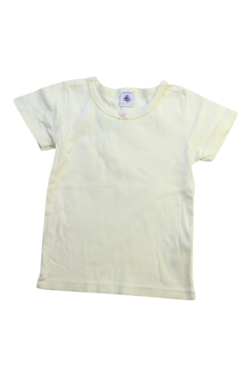 A White Short Sleeve T Shirts from Petit Bateau in size 4T for girl. (Front View)