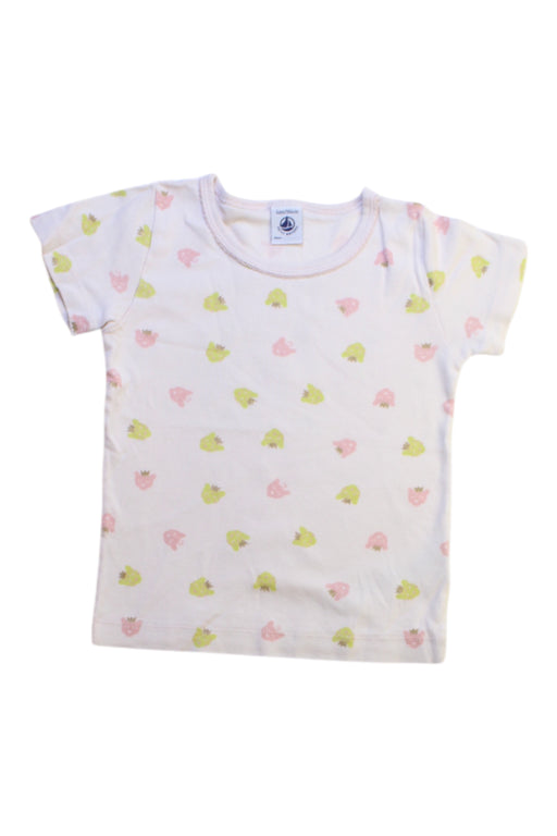 A White Short Sleeve T Shirts from Petit Bateau in size 4T for girl. (Front View)