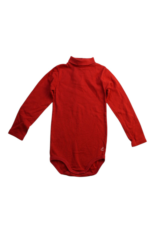 A Red Long Sleeve Bodysuits from Petit Bateau in size 3T for girl. (Front View)