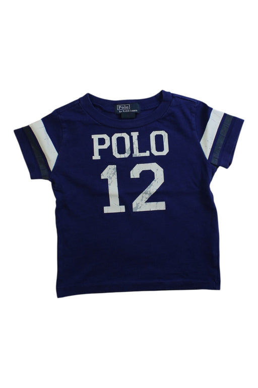 A Blue Short Sleeve T Shirts from Polo Ralph Lauren in size 12-18M for boy. (Front View)