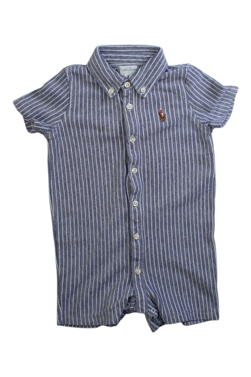 A Blue Short Sleeve Rompers from Ralph Lauren in size 12-18M for boy. (Front View)