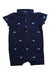 A Navy Short Sleeve Rompers from Janie & Jack in size 12-18M for boy. (Front View)