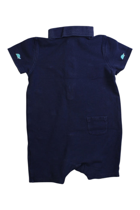 A Navy Short Sleeve Rompers from Janie & Jack in size 12-18M for boy. (Back View)