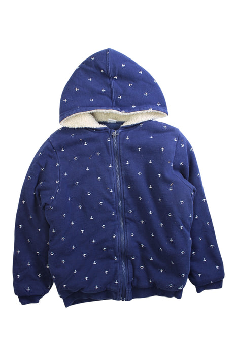 A Navy Zippered Sweatshirts from Petit Bateau in size 10Y for boy. (Front View)