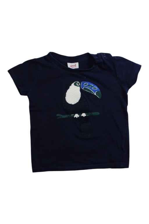 A Navy Short Sleeve T Shirts from Seed in size 2T for boy. (Front View)