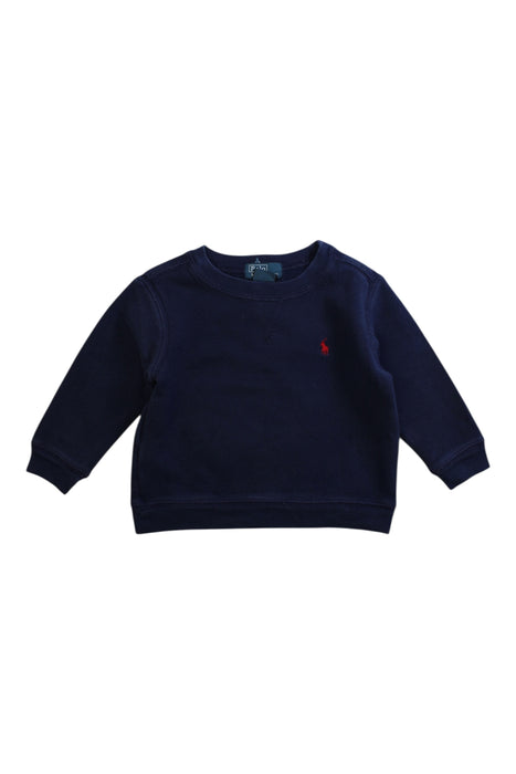 A Navy Crewneck Sweatshirts from Polo Ralph Lauren in size 12-18M for boy. (Front View)