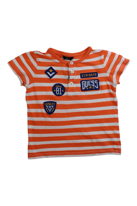 A Orange Short Sleeve Polos from Guess in size 12-18M for boy. (Front View)