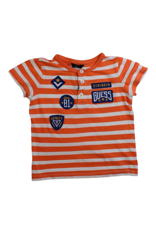 A Orange Short Sleeve Polos from Guess in size 12-18M for boy. (Front View)