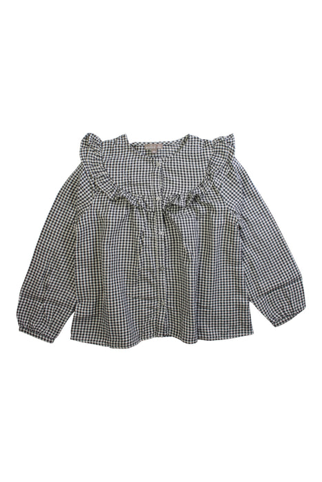 A Black Long Sleeve Shirts from Emile et Ida in size 6T for girl. (Front View)