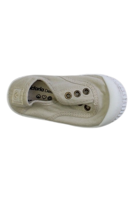 A Beige Slip Ons from Victoria in size 18-24M for neutral. (Front View)