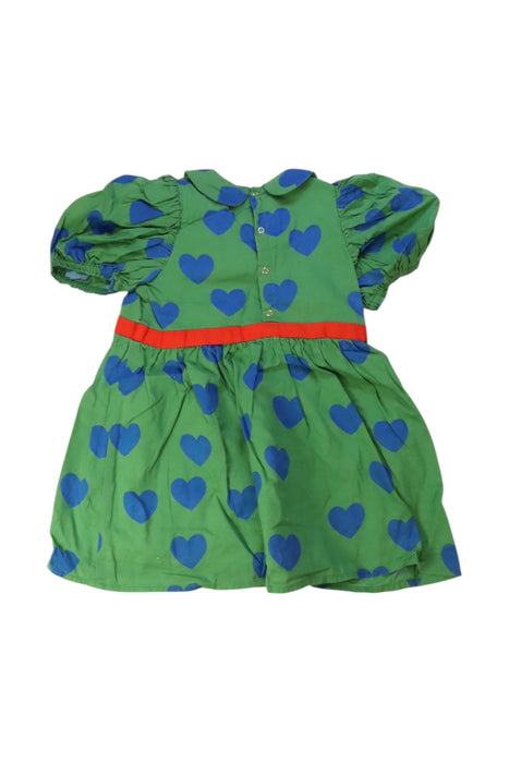 A Green Short Sleeve Dresses from Mini Rodini in size 2T for girl. (Back View)