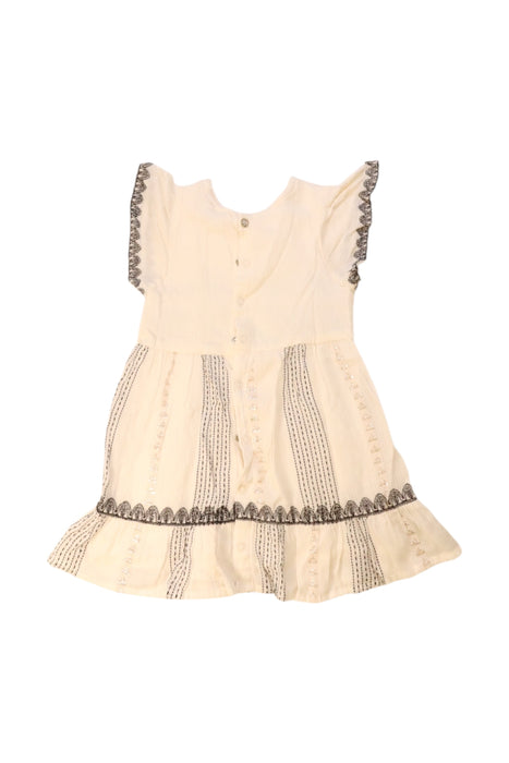 A Ivory Sleeveless Dresses from IKKS in size 2T for girl. (Back View)