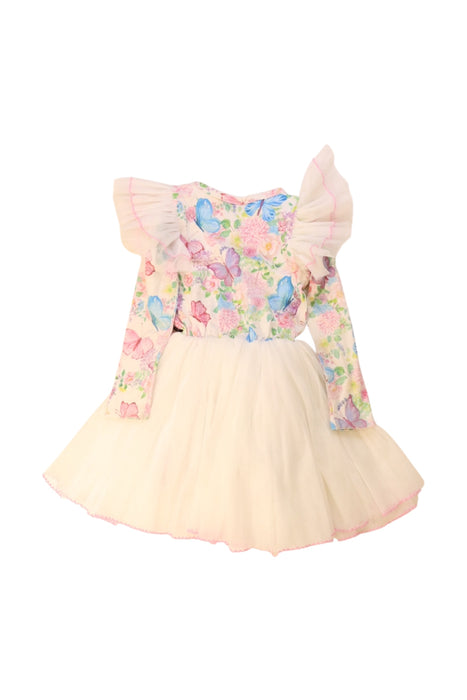 A Multicolour Long Sleeve Dresses from Rock Your Kid in size 3T for girl. (Back View)