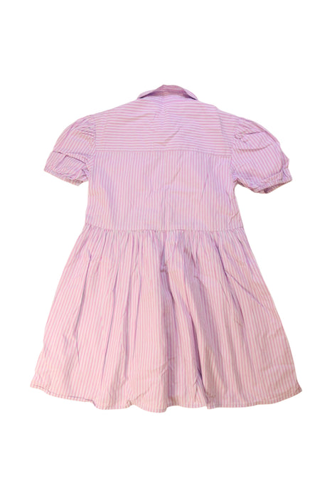 A Pink Short Sleeve Dresses from Seed in size 6T for girl. (Back View)