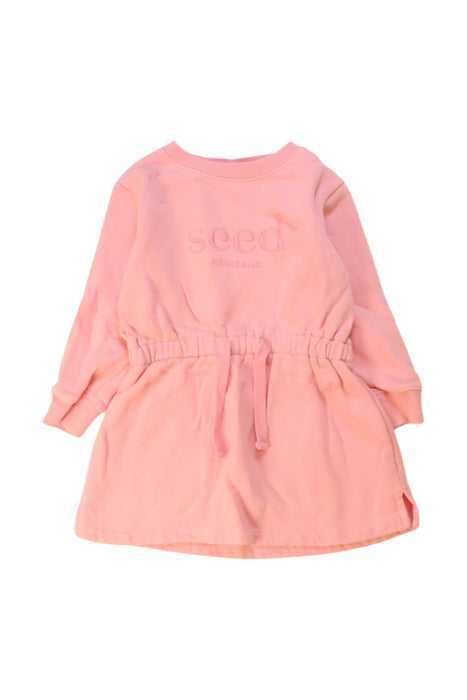 A Pink Sweater Dresses from Seed in size 2T for girl. (Front View)