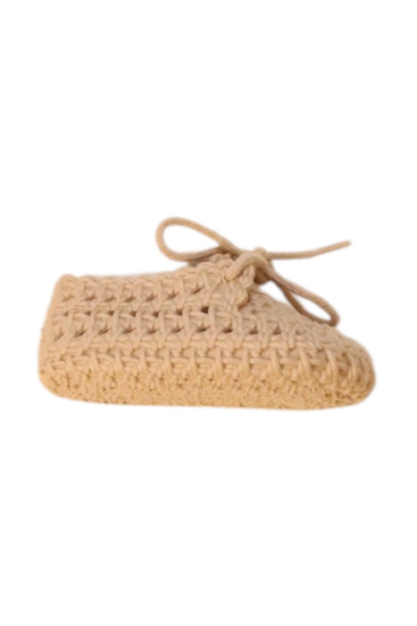 A Beige Booties from Mini Melissa in size 3-6M for girl. (Front View)