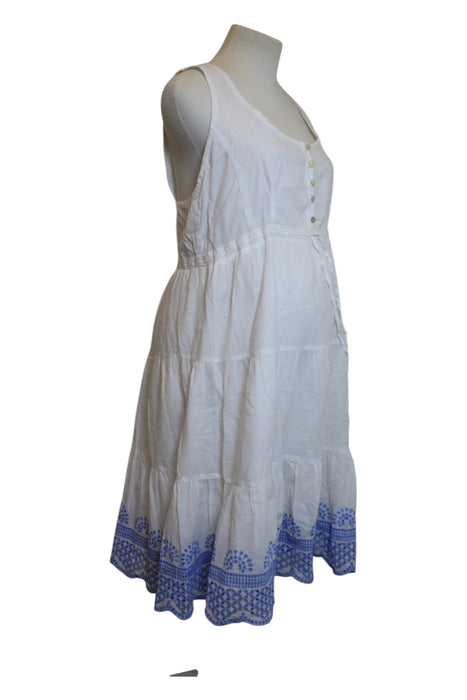 A White Sleeveless Dresses from Seraphine in size Maternity-L for maternity. (Front View)