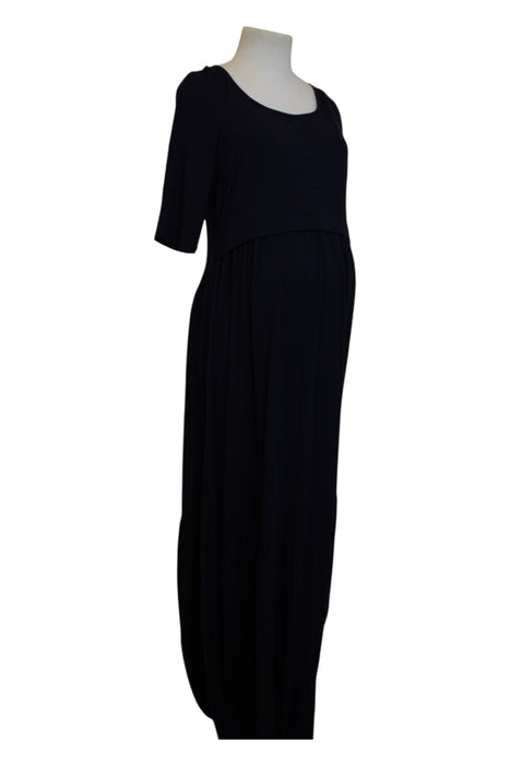 A Black Short Sleeve Dresses from Seraphine in size Maternity-L for maternity. (Front View)