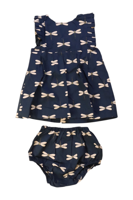 A Navy Shorts Sets from Jacadi in size 3-6M for girl. (Front View)