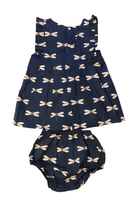 A Navy Shorts Sets from Jacadi in size 3-6M for girl. (Back View)