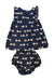A Navy Shorts Sets from Jacadi in size 3-6M for girl. (Back View)