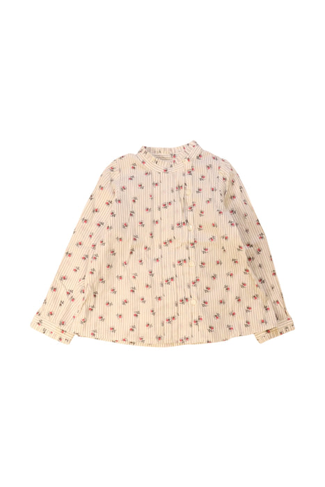 A Beige Long Sleeve Shirts from Bonpoint in size 3T for girl. (Front View)