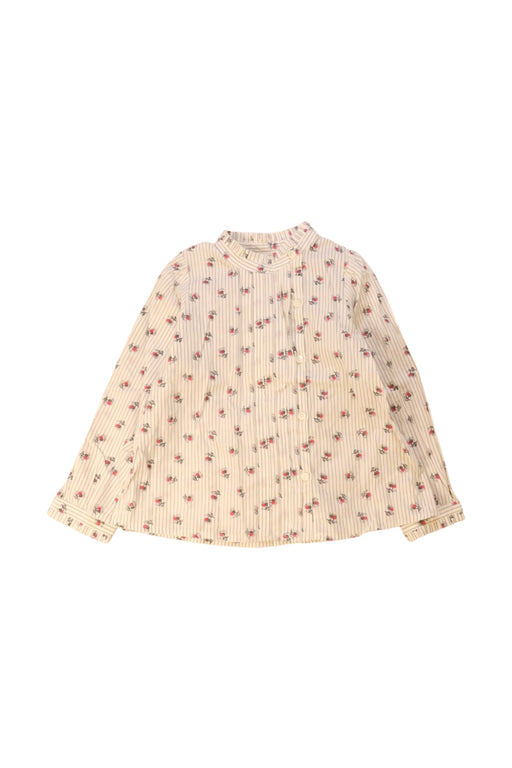A Beige Long Sleeve Shirts from Bonpoint in size 3T for girl. (Front View)