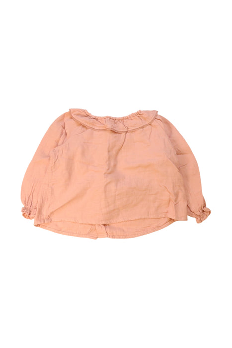A Peach Long Sleeve Tops from Bonton in size 2T for girl. (Front View)