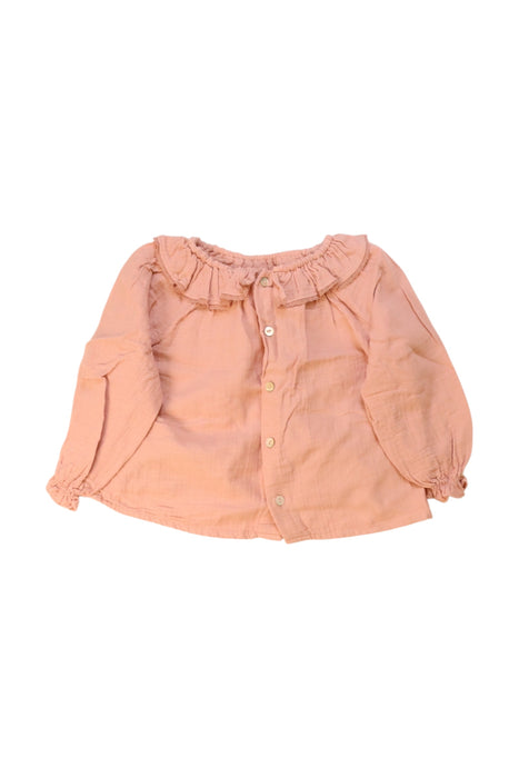 A Peach Long Sleeve Tops from Bonton in size 2T for girl. (Back View)