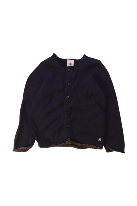 A Navy Cardigans from Petit Bateau in size 2T for girl. (Front View)