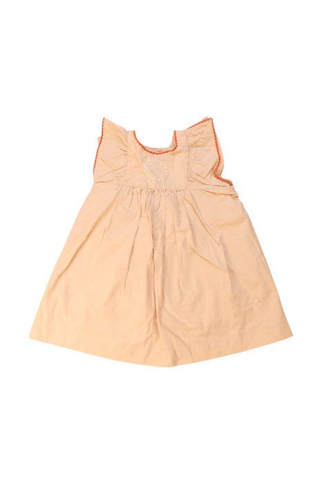 A Peach Sleeveless Dresses from Bonpoint in size 2T for girl. (Front View)