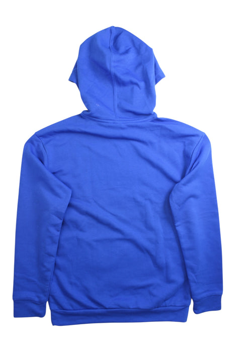 A Blue Hooded Sweatshirts from Adidas in size 11Y for girl. (Back View)
