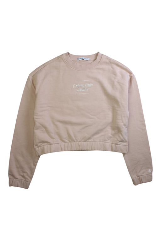 A Beige Crewneck Sweatshirts from Calvin Klein in size 10Y for girl. (Front View)