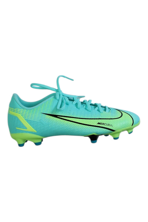 A Teal Cleats/Soccer Shoes from Nike in size 12Y for boy. (Front View)
