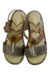 A Silver Sandals from Mini Melissa in size 5T for girl. (Back View)